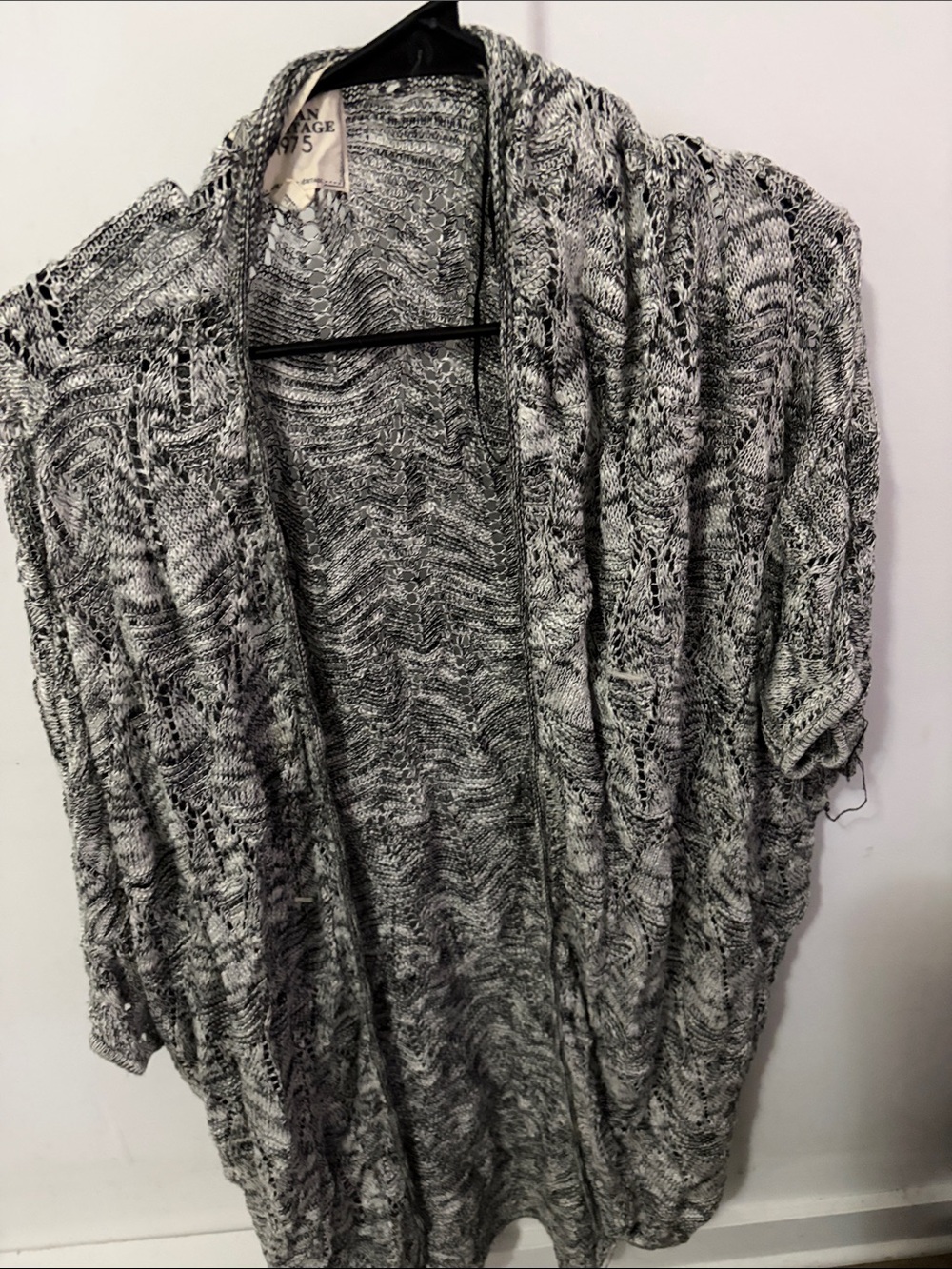 Urban Heritage Black & White Open Knit Cardigan